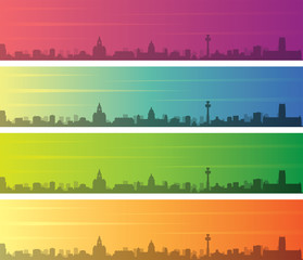 Fototapeta premium Liverpool Multiple Color Gradient Skyline Banner