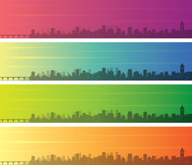 Minneapolis Multiple Color Gradient Skyline Banner