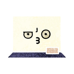 retro illustration style cartoon white board