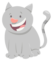 cute gray cat cartoon animal character