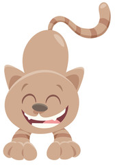 happy brown cat cartoon animal character