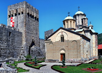 Fototapeta premium Manasija Monastery in Serbia,built in 15th century
