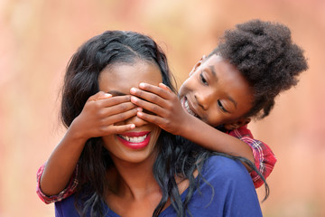 Mother and Child Playing Outdoors