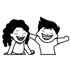 happy fat kids celebrating characters