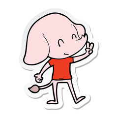 sticker of a cute cartoon elephant