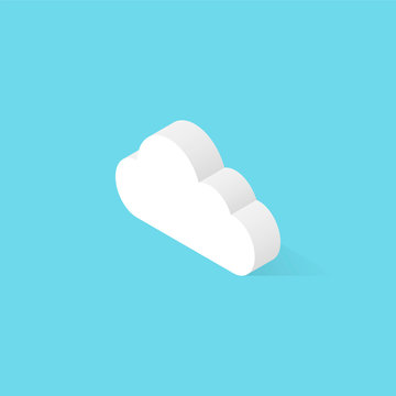Cloud isometric icon. Vector illustration