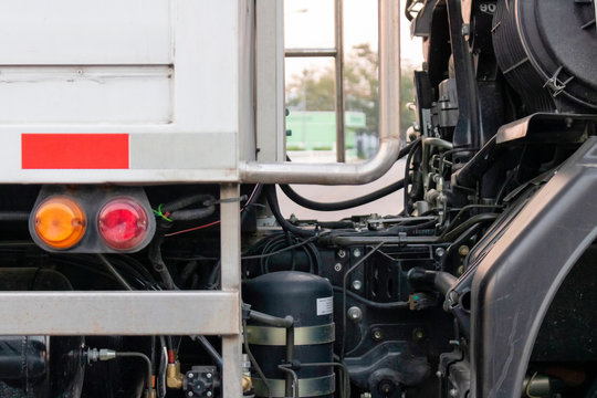 The trailer joint and its engine on the road of Bangkok, Thailand December 2 , 2017
