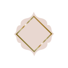 elegant frame golden isolated icon