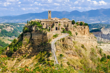 Civita di Bagnoregio, full view of the mountain city