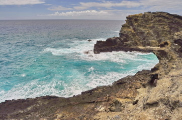 Rocky Coast of Oahu Island, Hawaii, USA