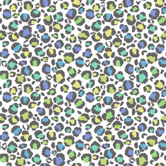 Pastel Leopard Print Seamless Pattern - Cute pastel leopard spots on white background