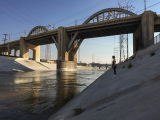 Young Woman Exploring the LA River