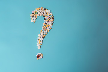 Question mark of pills