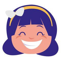 cute little girl head character