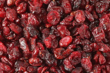 Heap of dried cranberries. Background. Closeup