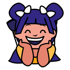 happy black girl character