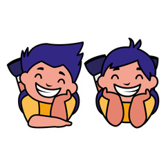 cute happy boys characters