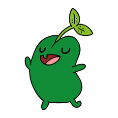 cartoon kawaii cute sprouting bean