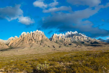Beautiful snow capped Organ Mountains 
