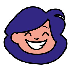 cute little girl head character