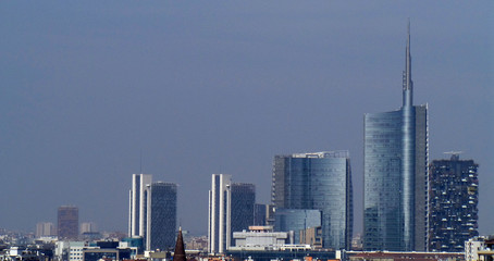 Fototapeta na wymiar Skyline Milan city. Porta Nuova business district. Italia