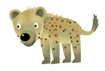 cartoon scene with hyena on white background - illustration for children