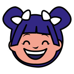 cute little girl head character