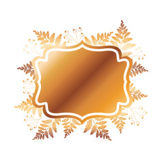 frame with plants and herbs isolated icon