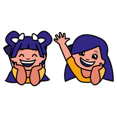 happy little girls characters