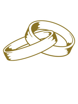 verkettet 2 verbundene ringe heiraten hochzeit schmuck junggesellenabschied gold paar liebe verliebt antrag verlobt frau mann p&auml;rchen clipart design