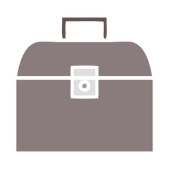 flat color retro cartoon metal case