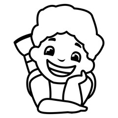 happy fat boy character