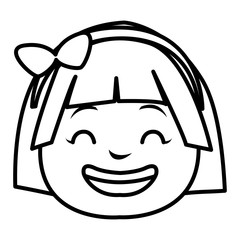cute little girl head character