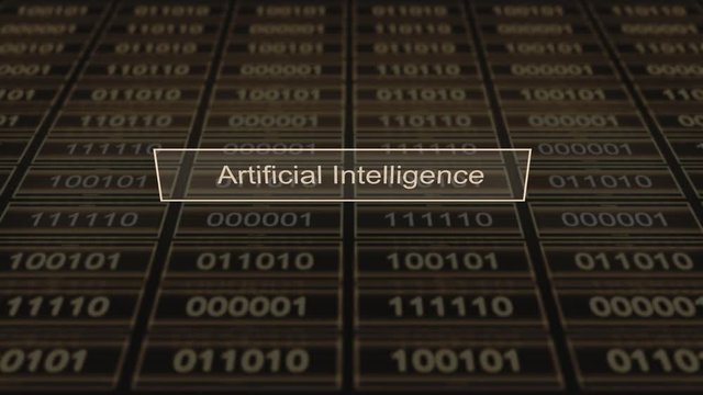 Binary code typography - Artificial intelligence Animation