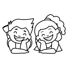 happy fat kids characters