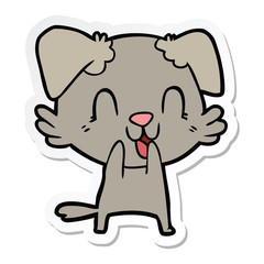 Obraz premium sticker of a laughing cartoon dog