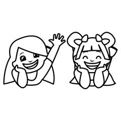 happy little girls characters