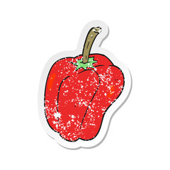 retro distressed sticker of a cartoon pepper