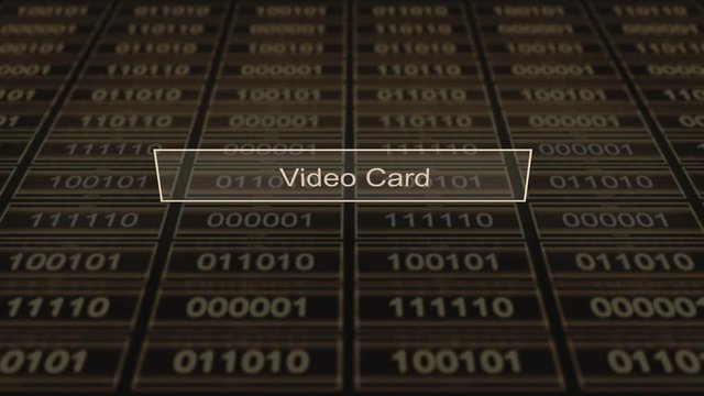 Binary code typography - Video card Animation