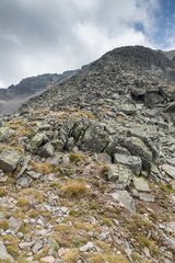 Rocky Landscape from Hiking Route to climbing a Musala peak, Rila mountain, Bulgaria