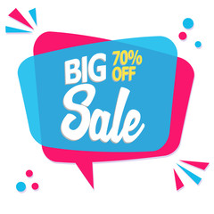 Sale shop product tag, label or sale poster, realistic discount banner