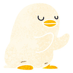 quirky retro illustration style cartoon duckling