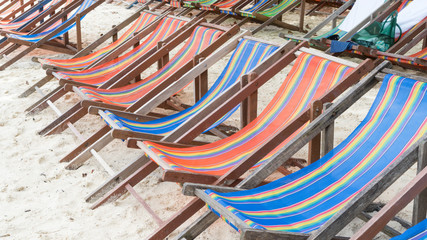 Fototapeta na wymiar Beach chair on the beach