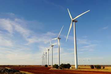 Parque eólico con aerogeneradores