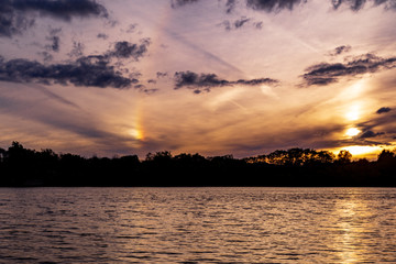 sunset over the lake
