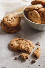 chocolate chip cookies on a plate
