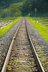Fototapeta na wymiar a railway track of JR east line