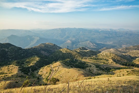 Greece, Peloponnese, Arcadia, Lykaion, view from mountain Profitis Ilias