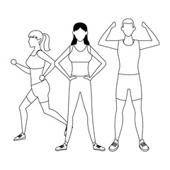 group of people working out