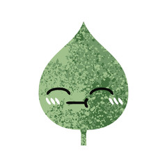 retro illustration style cartoon expressional leaf